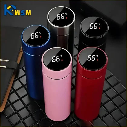 500ml Thermos Mug with Temperature Display and Stainless Steel Bottle
